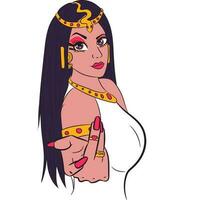 digital obra de arte do uma lindo mulher com acessórios a partir de Egito. conceptual arte do Cleópatra vetor