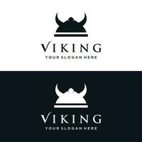 viking Guerreiro capacete logotipo Projeto com simples chifrudo capacete. vetor