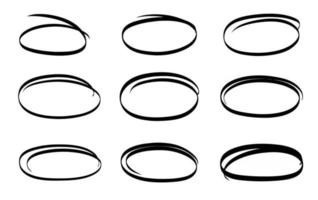 mão desenhada círculo linha esboço vetor definido circular rabisco desenho redondo