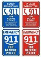 Símbolo da polícia de resgate de incêndio 911 vetor