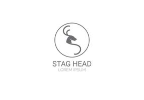 Stag Head Logo Ilustração Vetor