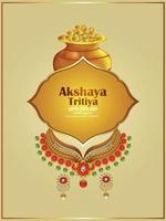 Festival indiano de akshaya tritiya com ouro de vetor em fundo branco criativo