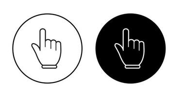 mão cursor ícone vetor dentro plano estilo. dedo ponteiro símbolo