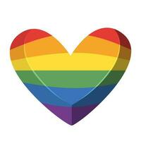 lgbt arco Iris bandeira dentro coração forma. diversidade representação símbolo. vetor