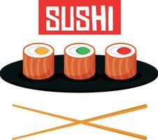 Sushi refeição, isolado fundo. vetor