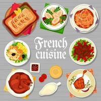 francês cozinha cardápio refeições cobrir página Projeto vetor