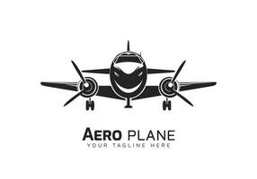 aero avião ou avião vôo jato com sorrir face mínimo logotipo silhueta vetor modelo
