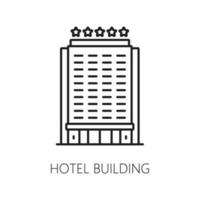 construção do cinco Estrela hotel isolar fino linha ícone vetor