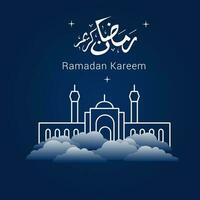 vetor ilustração do Ramadã kareem. apetitoso Ramadã kareem gráfico Projeto conceito para a certificados, faixas e folheto. traduzir a partir de árabe Ramadã kareem