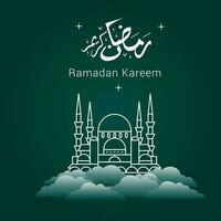 vetor ilustração do Ramadã kareem. apetitoso Ramadã kareem gráfico Projeto conceito para a certificados, faixas e folheto. traduzir a partir de árabe Ramadã kareem