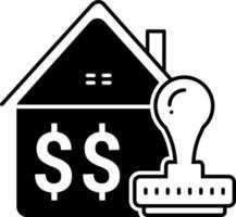sólido ícone para casa empréstimo aprovado vetor