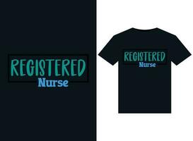registrado enfermeira ilustrações para pronto para impressão Camisetas Projeto vetor