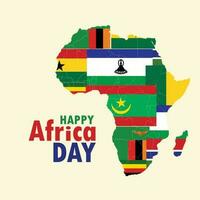 África dia feliz África unidade dia África dia social meios de comunicação Projeto vetor