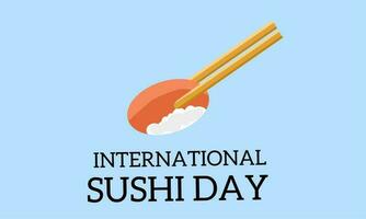 vetor gráfico do internacional Sushi dia para internacional Sushi dia celebração. plano Projeto. folheto Projeto. Junho 18.
