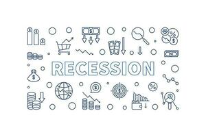 recessão vetor horizontal bandeira - econômico crise ilustração