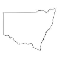 Novo sul país de gales mapa, Estado do Austrália. vetor ilustração.