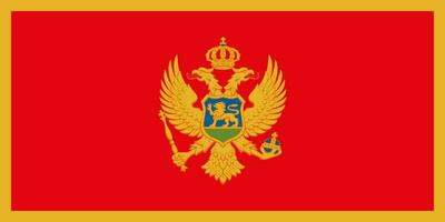 bandeira de montenegro, cores oficiais e proporção. ilustração vetorial. vetor