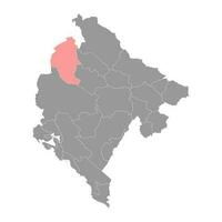 pluzina município mapa, administrativo subdivisão do Montenegro. vetor ilustração.