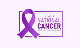 nacional Câncer sobreviventes mês é observado cada ano dentro junho. Junho é nacional Câncer sobreviventes mês. vetor modelo para bandeira, cumprimento cartão, poster com fundo. vetor ilustração.
