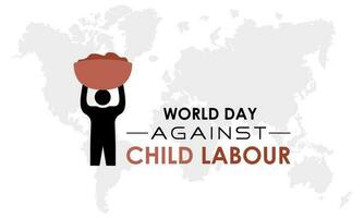 mundo dia contra criança trabalho é observado cada ano dentro Junho 12. vetor modelo para bandeira, cumprimento cartão, poster com fundo. vetor ilustração.