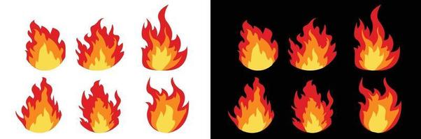 desenho vetorial de chamas de fogo