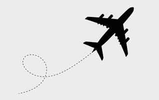 desenho de vetor de silhueta de avião voador