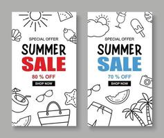 venda de verão banner modelo de capa fundo desconto de verão oferta especial design bonito vetor