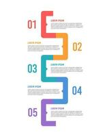 vertical infográfico 5 passos para sucesso. vetor ilustração.