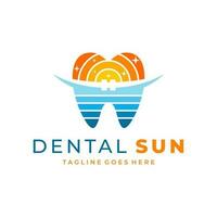 Sol dental saúde vetor ilustração logotipo