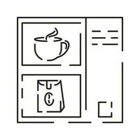 copo do café linha ícone. vetor ilustração Preto café e energia dentro escritório.