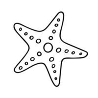 rabisco do estrelas do mar isolado em branco fundo. mão desenhado vetor ilustração do habitantes do a embaixo da agua mundo. Projeto do crianças tatuagem ou coloração livro.