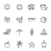 ilustração em vetor design de linha de ícones de verão