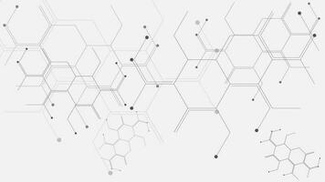 abstrato hexagonal fundo Projeto. médico, química, moléculas, Ciência e tecnologia. vetor ilustração.