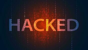 abstrato binário sinal ou estão avisou hackeado de vírus, malware ou hackers em uma vermelho digital fundo. vetor