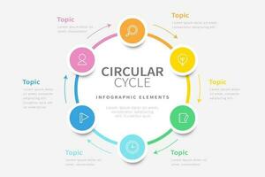 circular infográfico modelo para o negócio apresentação com ícones vetor