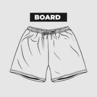 mão desenhado moda para masculino dentro vetor. moda borda calça isolado para masculino. plano ícone do shorts para homens vetor