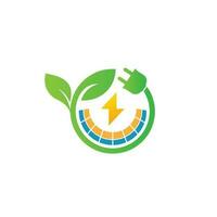 verde energia logotipo eco tecnologia elétrico natureza poder vetor símbolo