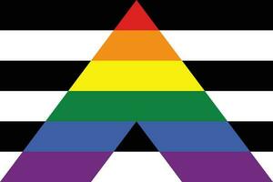 em linha reta aliado orgulho bandeira. lgbtq bandeira. vetor