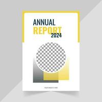 moderno elegante anual relatório Projeto com ouro cor vetor