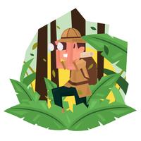 Ilustração em vetor de exploradores da selva