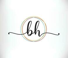 inicial bh feminino logotipo projeto, luxo feminino carta logotipo vetor
