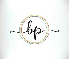 inicial bp feminino logotipo projeto, luxo feminino carta logotipo vetor