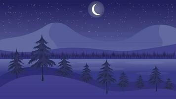 vetor noite silhueta lindo colorida cenário panorama ilustração bem arte fundo