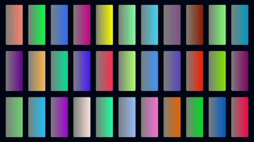 colorida cinzento cor sombra linear gradiente paleta amostras rede kit arredondado retângulos modelo conjunto vetor
