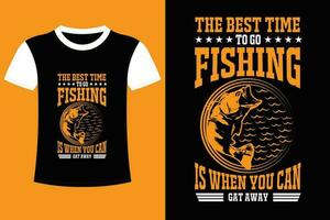 design de camiseta de pesca. vetor