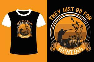 design de camiseta de caça. vetor