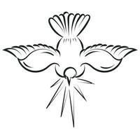 pentecostes domingo pomba logotipo vetor ilustração