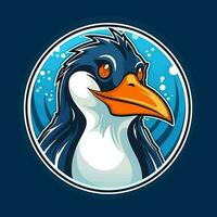 pinguim cabeça logotipo vetor - pássaro marca símbolo