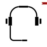 ícone de glifo de fone de ouvido vetor