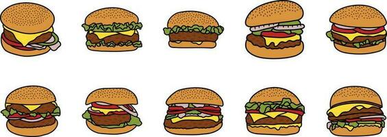carne Hamburger ilustração Projeto vetor